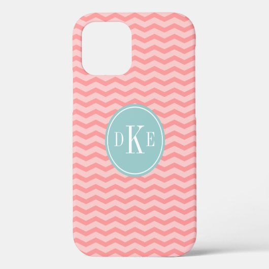 Coque iphone monogramme turquoise 3 lettres (Verso)