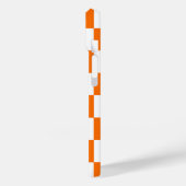 Coque iphone Motif À damiers chèque orange blanc (Verso / Gauche)
