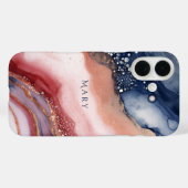 coque iphone motif Abstrait. Nom personnalisé. (Verso (horizontal))