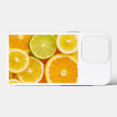 Coque iPhone motif agrumes frais – Citron, orange (Verso (horizontal))