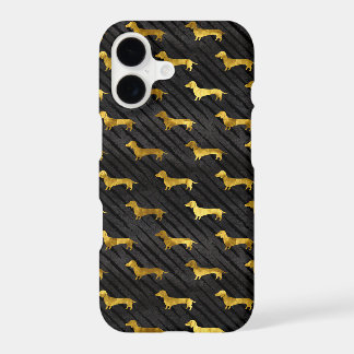 Coque iphone Motif Black and Gold Dachshund