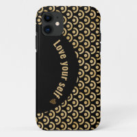 coque iphone motif cercle or