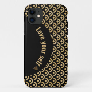 coque iphone motif cercle or