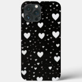 Coque iphone Motif de coeur noir et blanc (Verso)