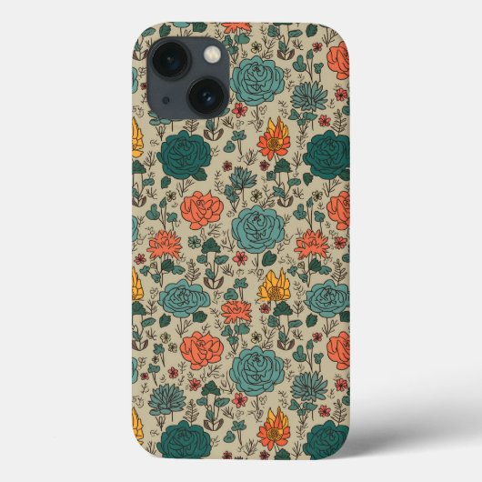 Coque iphone Motif de fleurs rétro (Verso)