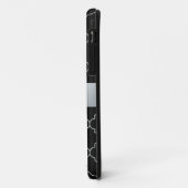 Coque iphone Motif de Monogramme noir et argent (Dos/Gauche)