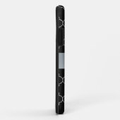 Coque iphone Motif de Monogramme noir et argent (Dos/Droite)