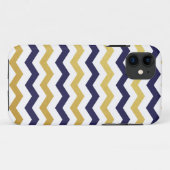 Coque iphone Motif Gold et Navy Blue Chevron (Dos (Horizontal))