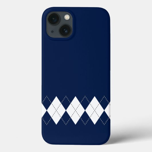Coque iphone Motif Jacquard bleu foncé (Verso)