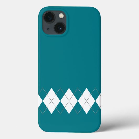 coque iphone Motif Jacquard turquoise (Verso)