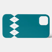 coque iphone Motif Jacquard turquoise (Verso (horizontal))