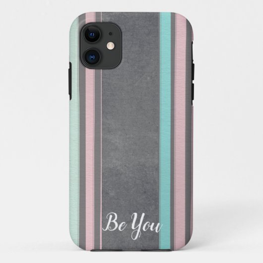 Coque iphone motif Pastel strié (Dos)