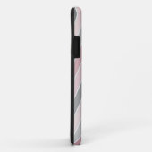 coque iphone motif rose-gris rayures (Dos/Droite)