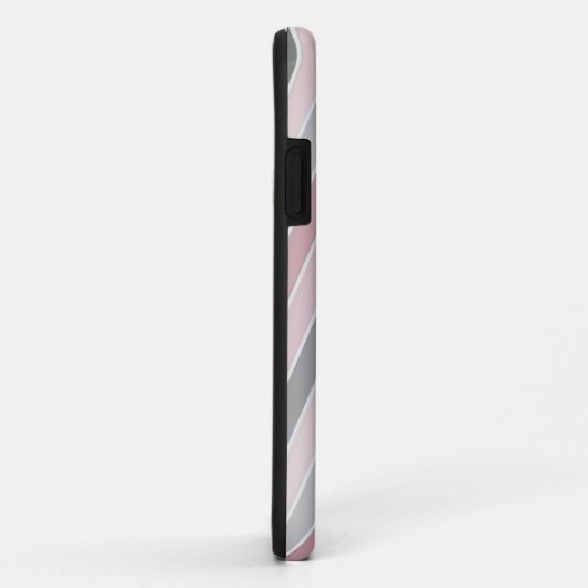 coque iphone motif rose-gris rayures (Dos/Droite)