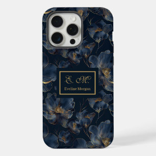 Coque iPhone Navy Gold Sweet Sixteen Nom personnal