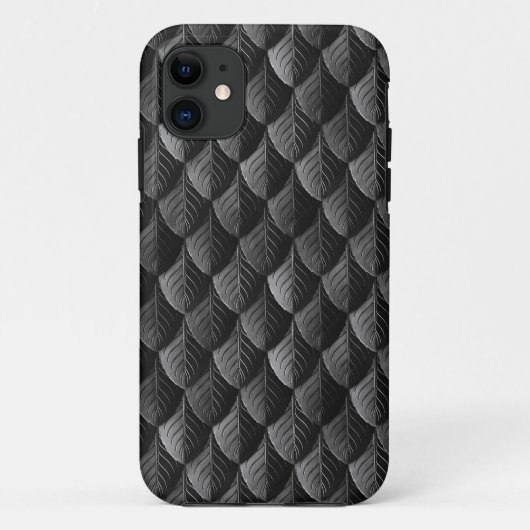 Coque iphone noir à l'échelle Dragon de plume (Dos)