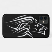 Coque iphone noir avec Lion coureur - Vos couleurs (Dos (Horizontal))