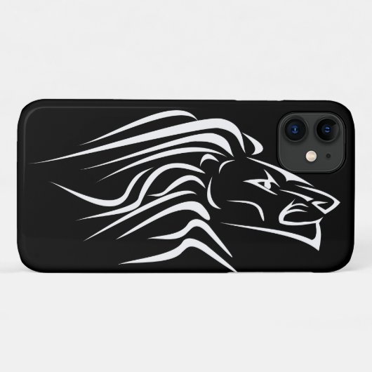 Coque iphone noir avec Lion coureur - Vos couleurs (Dos (Horizontal))