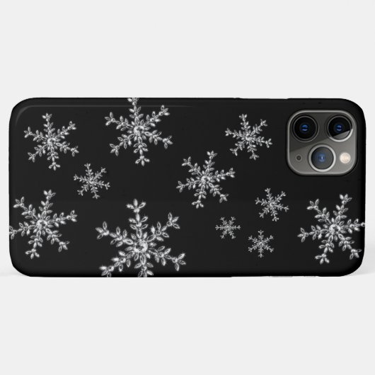 Coque iphone noir Crystal Snowflakes (Dos (Horizontal))