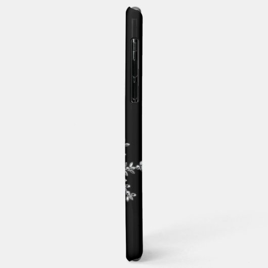 Coque iphone noir Crystal Snowflakes (Dos/Gauche)