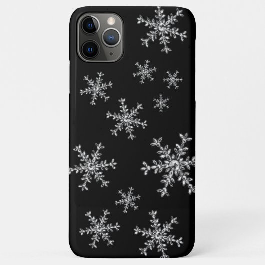 Coque iphone noir Crystal Snowflakes (Dos)