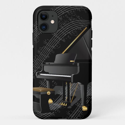 Coque iphone noir de piano (Dos)