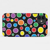 Coque iphone noir de pois coloré (Dos (Horizontal))