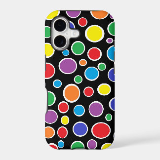 Coque iphone noir de pois coloré