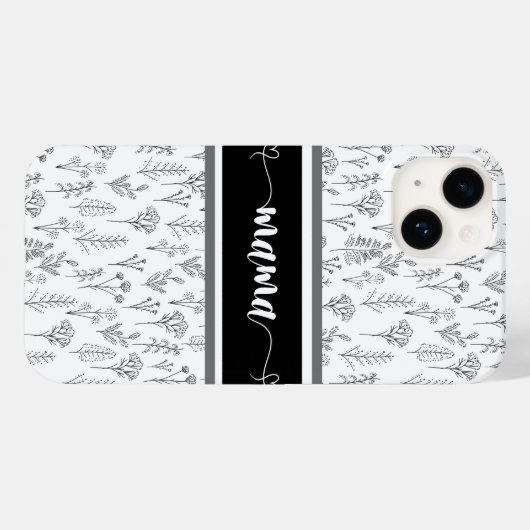 Coque iphone noir et blanc pour maman (Verso (horizontal))