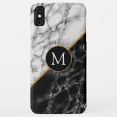 Coque iphone noir et Marbre blanc Ajouter votre le (Dos)