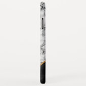 Coque iphone noir et Marbre blanc Ajouter votre le (Dos/Droite)