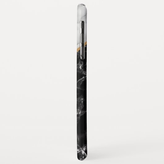 Coque iphone noir et Marbre blanc Ajouter votre le (Dos/Gauche)
