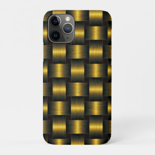 Coque iphone noir et or Design en lattice doré