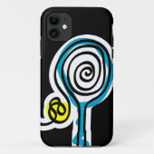 Coque iphone noir pour joueur de tennis (Dos)