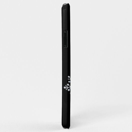 Coque iphone noir Sparkly Snowflakes (Dos/Droite)