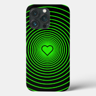 Coque iphone noir vert néon avec chaleur