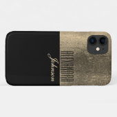 Coque iPhone Nom Élégant Or Noir (Dos (Horizontal))