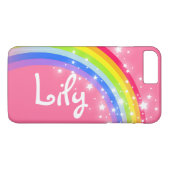 Coque iphone nommé de rose d'arc-en-ciel de lis de (Dos (Horizontal))