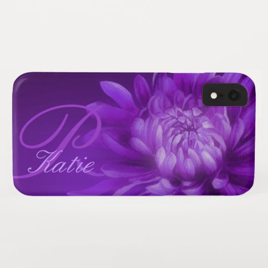 Coque iphone nommé fait sur commande pourpre de (Dos (Horizontal))