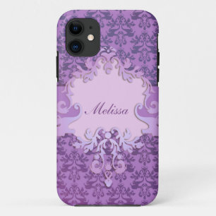 Coque iphone nommé lilas de damassé d'éléphant