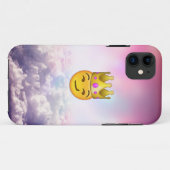 Coque iphone nuageux d'Emoji de couronne de (Dos (Horizontal))