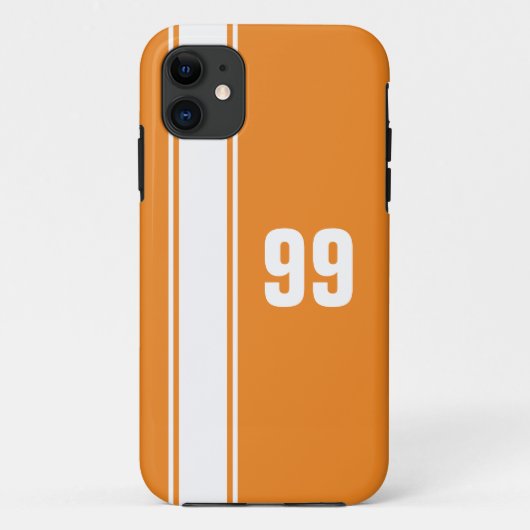 Coque iphone numéroté Orange & White Strisey (Dos)