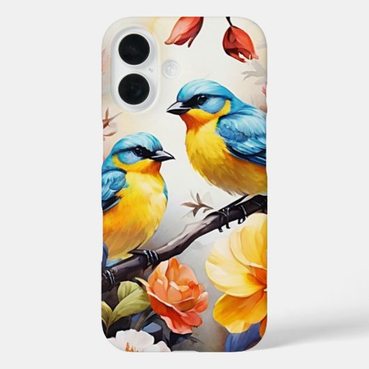 coque iphone - Oiseaux bleus (Verso)