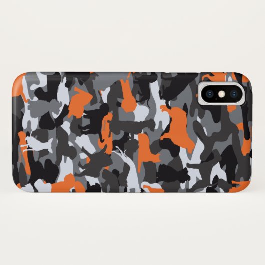 coque iphone Orange Dog & Bone Camo (Dos (Horizontal))