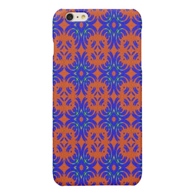 Coque iPhone Orange et motif bleu (Dos)