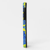 Coque iphone oriental jaune bleu d'art de dragon (Dos/Gauche)