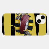 Coque iphone OtterBox rayé jaune et noir (Verso (horizontal))