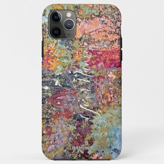 coque iphone Paint Splatter Look pêche HAMbWG (Dos)