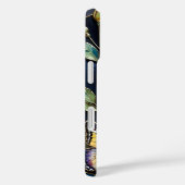 Coque iPhone Papillon Bleu foncé Verre teinté doré (Verso / Droite)
