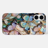 Coque iPhone Papillon Vitrail Floral (Verso (horizontal))
